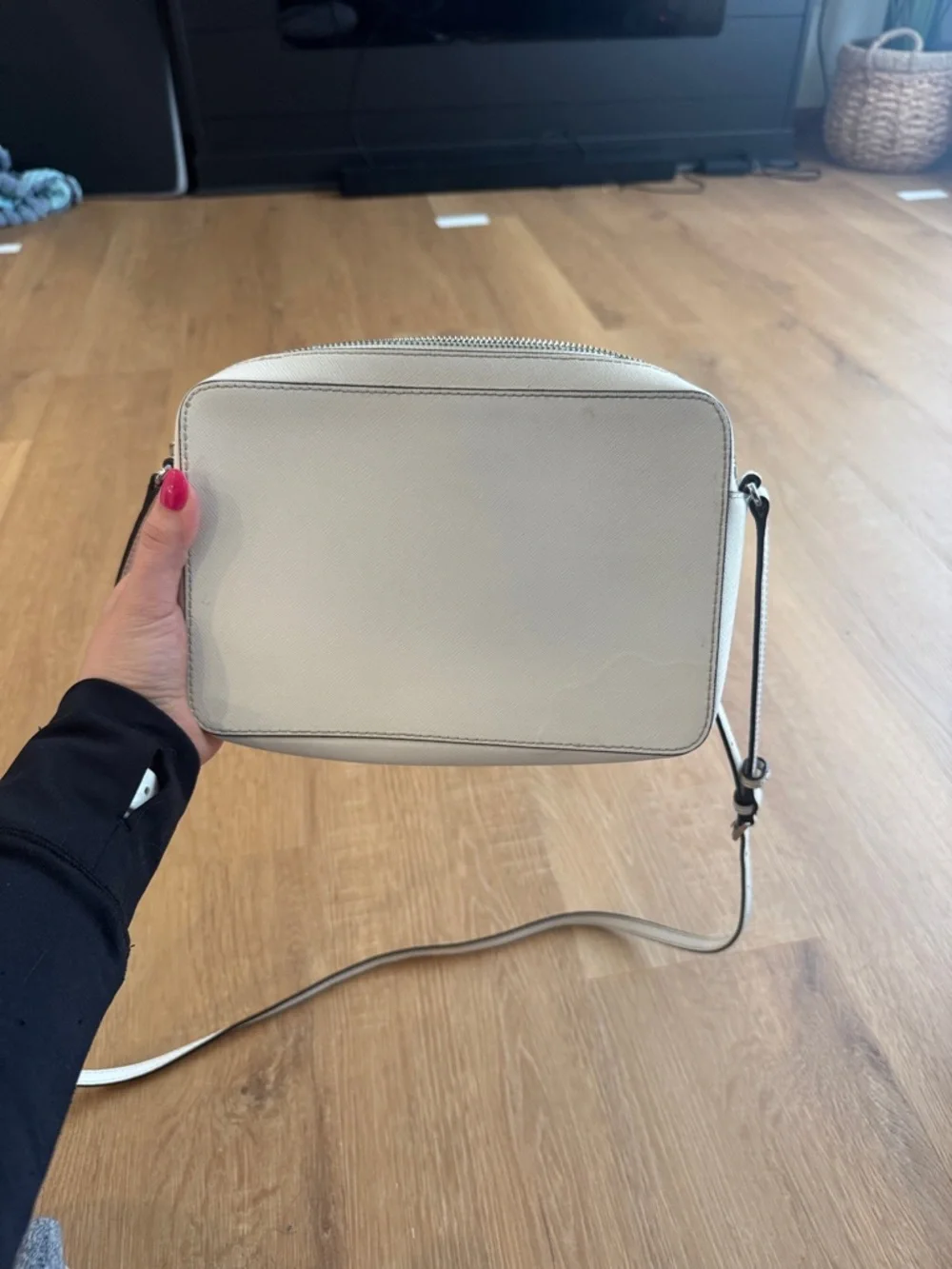 Michael Kors Cream Leather Studded Crossbody Bag - Picture 3 of 4